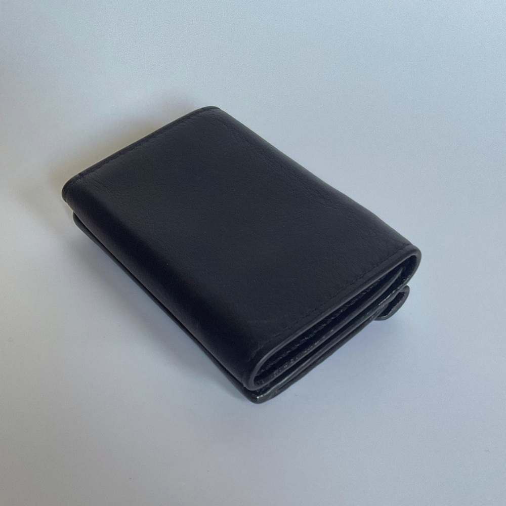 Balenciaga Mini Wallet Tri-fold Black Authentic Italy Leather - Picture 3 of 12